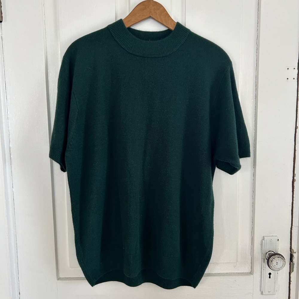 Sag Harbor Dark Teal Ribbed Crewneck Sweater